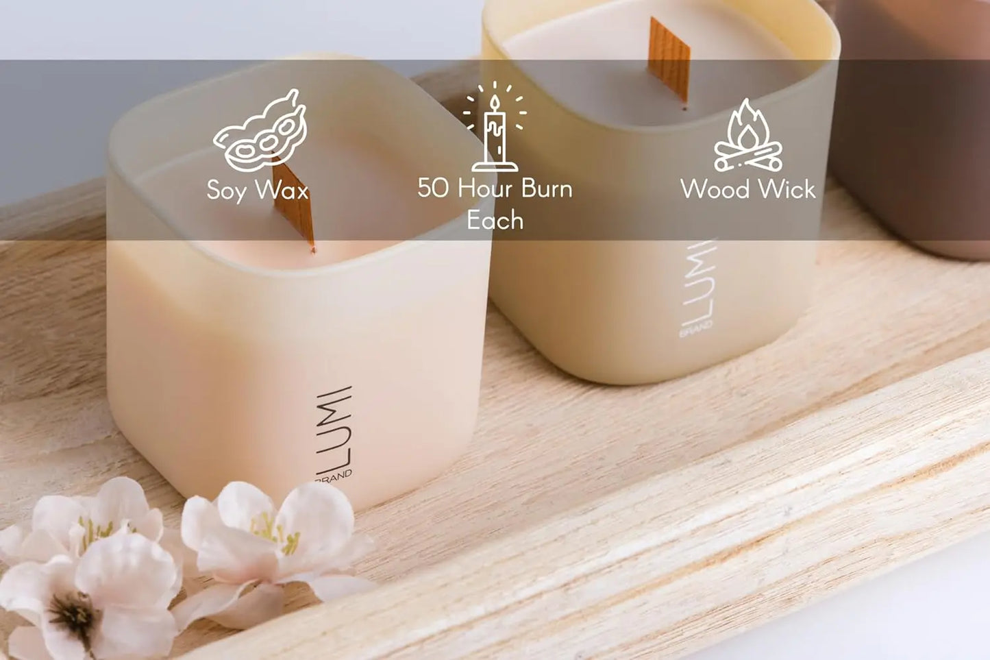 3-Pack Scented Soy Candles Gift Set with Crackling Wood Wicks, 9.8oz Each for Relaxation and Home Decor
