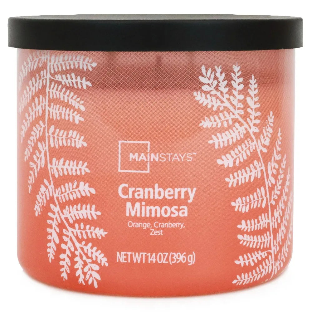 Ombre Wrap Triple Wick Scented Candle Cranberry Mimosa Fragrance Home Decor Aromatherapy Candle Gift 14 Ounce