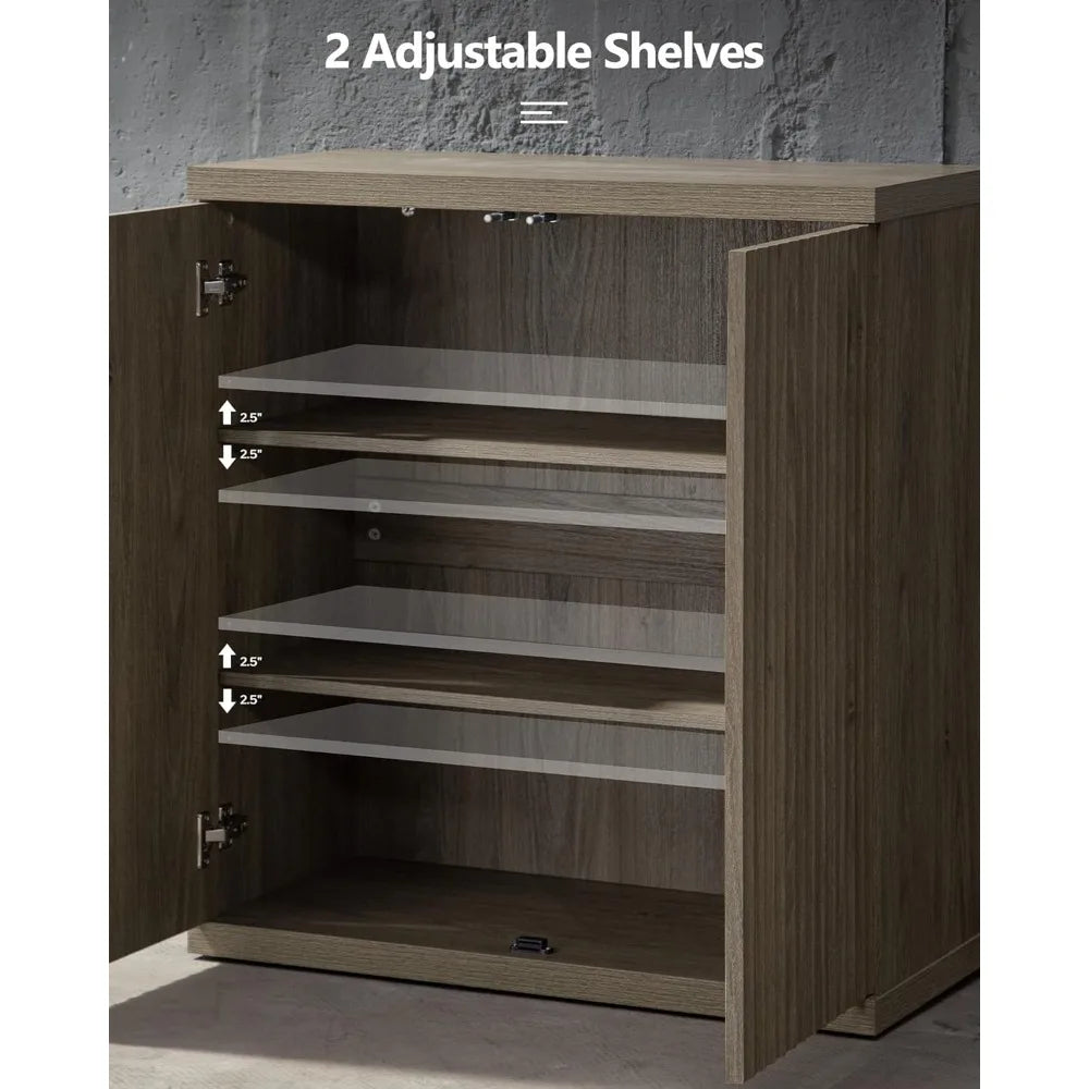 Buffet Cabinet with Storage Accent Sideboard Modern Credenza with Doors&Shelves Fluted Media Console Mid Century Coffe Bar Table