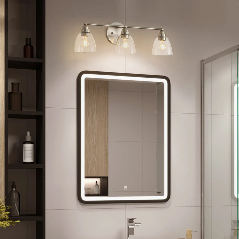 Modern Bathroom Vanity Light Clear Glass Shade Wall Sconces Over Mirror Living Room Bedroom Hallway (Bulb Not Included)
