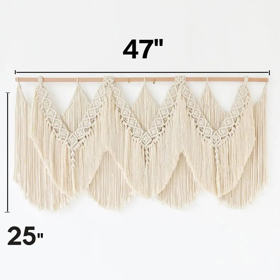 Macrame Wall Hanging Wedding Hanger Macrame Wall Decor Dorm Craftsmanship Handmade Tassel Knotting Boho Fiber Art Home Room Deco