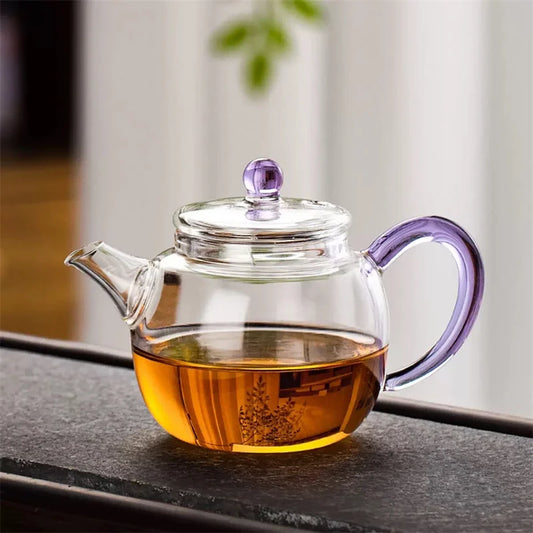One Person 150ml Small Capacity Heat-Resistant Kung Fu Glass Teapot Brewing Puer Flower Green Tea Pot Teaware