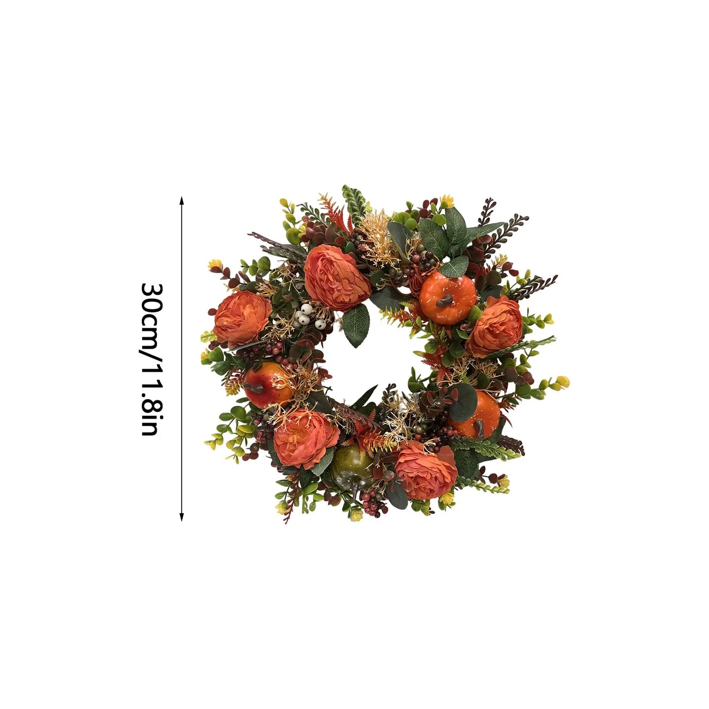 Fall Wreath For Front Door Wreath With Artificial Pumpkin Room Decoration Plantas Artificiales DecoracióN Artificial Flower