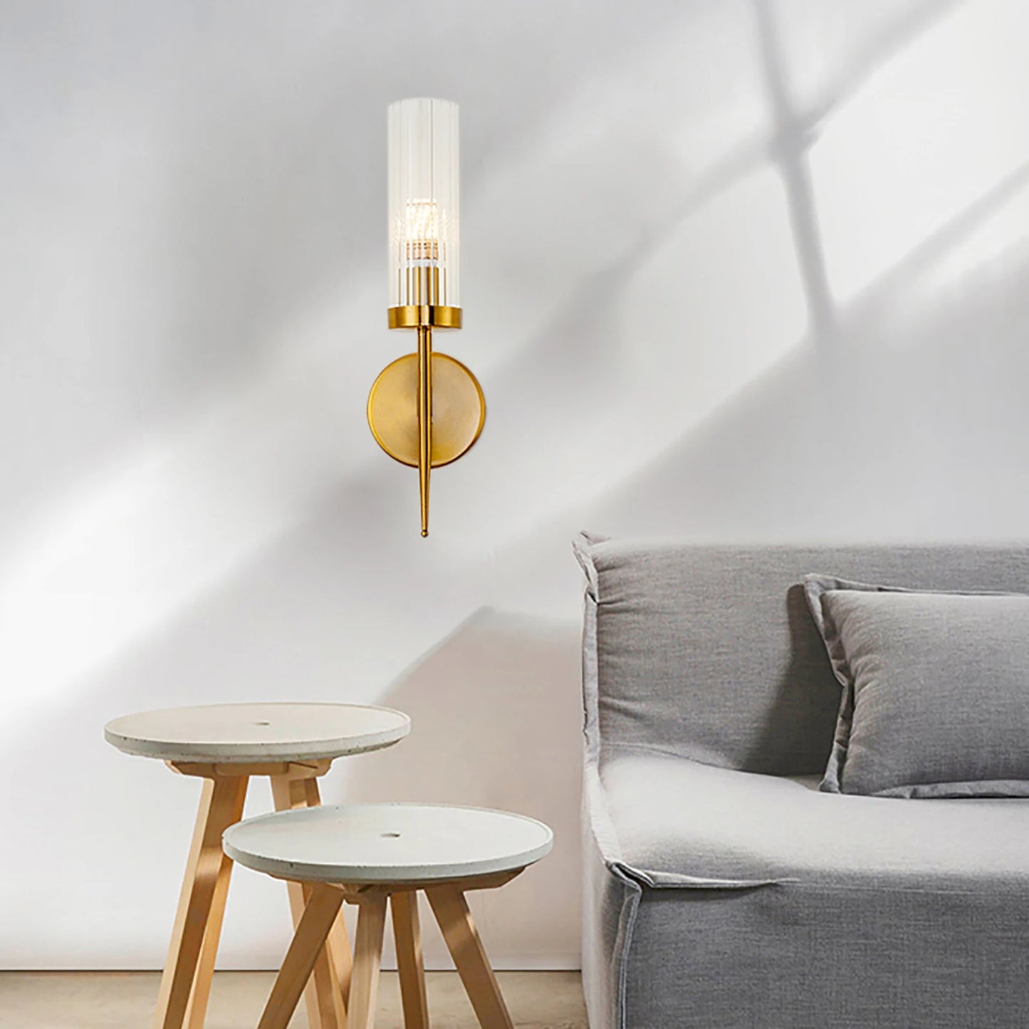 Wall-mounted Elegant Golden Wall Sconce with Glass Shade Modern LED Light Fixture for Living Room & Bedroom Decor Easy Install