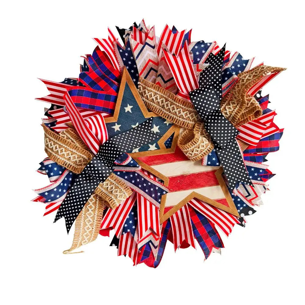4th of July Wreath Patriotic American Wreath Independence Day Wreath Front Door Wall Home Decor